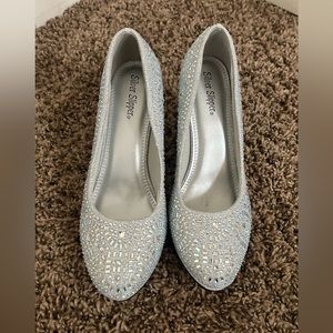 Silver Slipper Sparkle Heels
